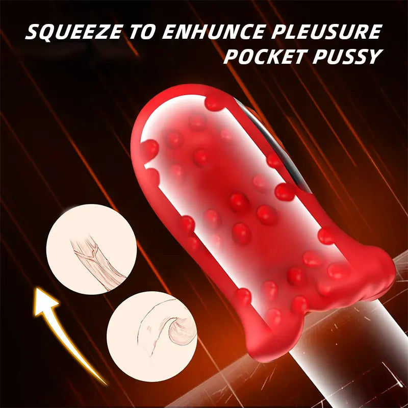 Red Lips Vibrating Oral-Style Penis Stroker