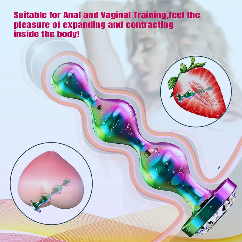 Metal Beaded Anal Plug Set