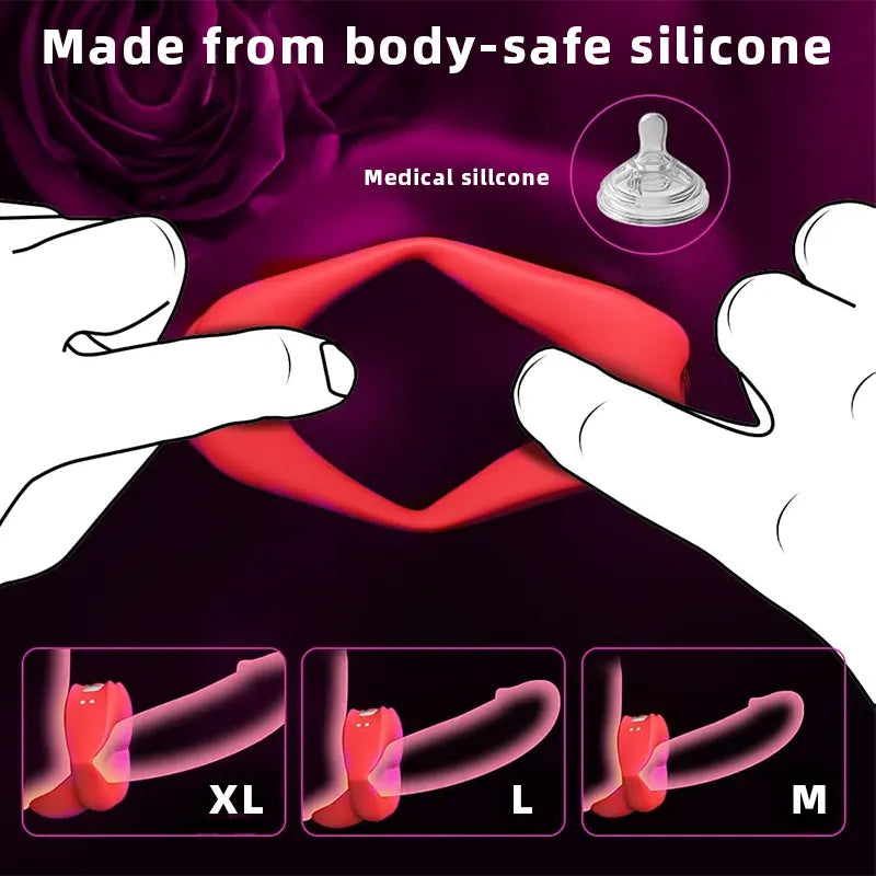 Lust Lips Clitoral Vibrating Penis Ring for Couples