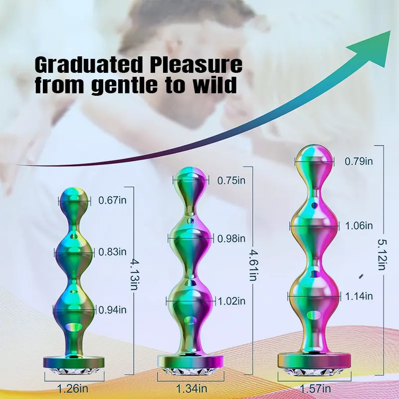 Metal Beaded Anal Plug Set