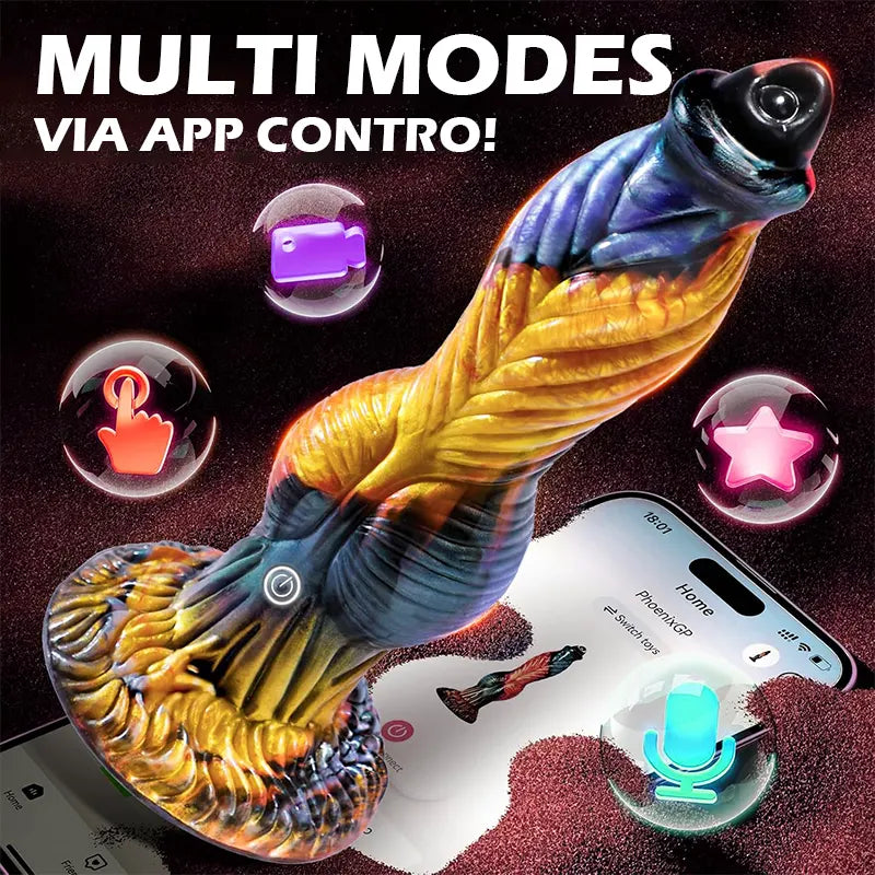Phoenix Fury App-Controlled Monster Dildo