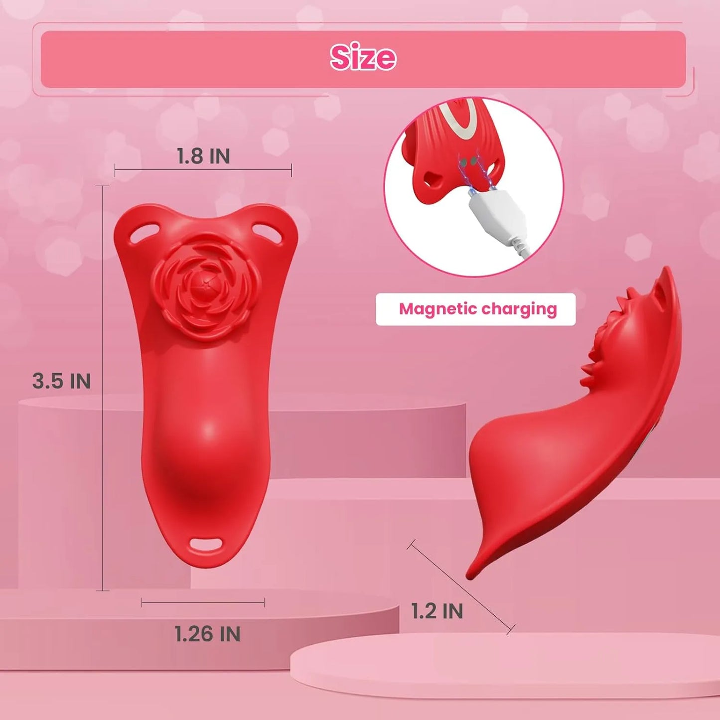 Wearable Panty Vibrator with Remote, Rose Clitoral Stimulator Adult Sex Toys