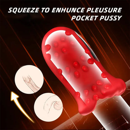 Red Lips Vibrating Oral-Style Penis Stroker