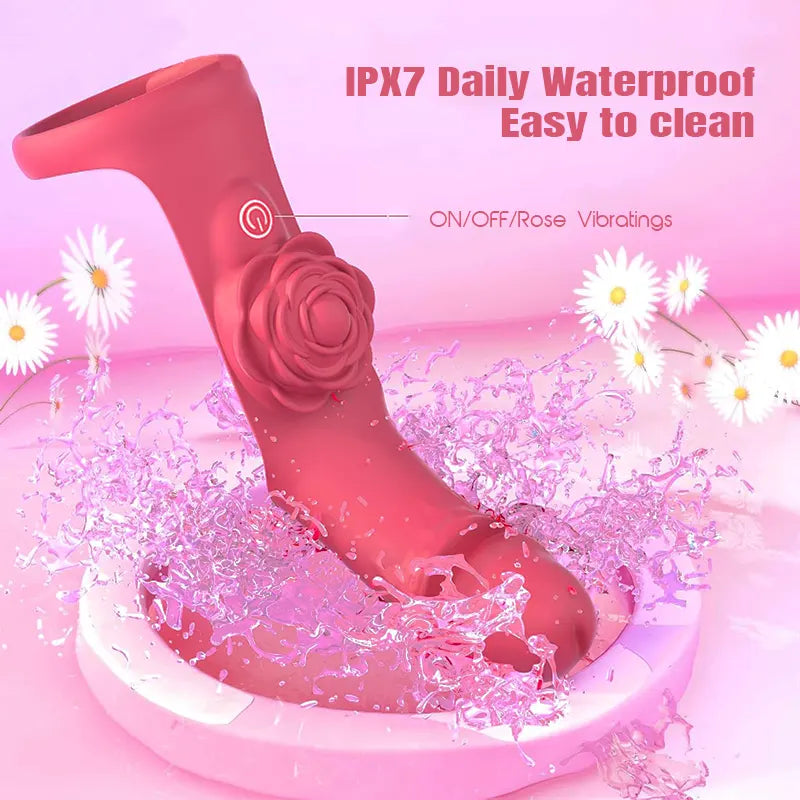 Finger Rose Vibrator with Dual Stimulation