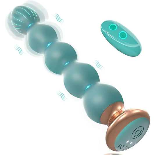 Indigo Bliss Remote-Controlled 10-Mode Vibrating Anal Beads