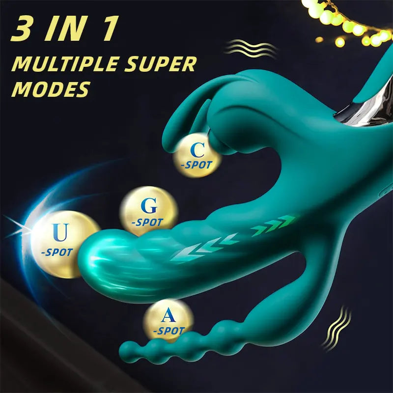 Heated Rabbit Thrusting Vibrator