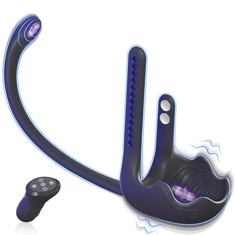 Intense Pulse Pro Vibrating Cock Ring & Prostate Massager with Dual Motors