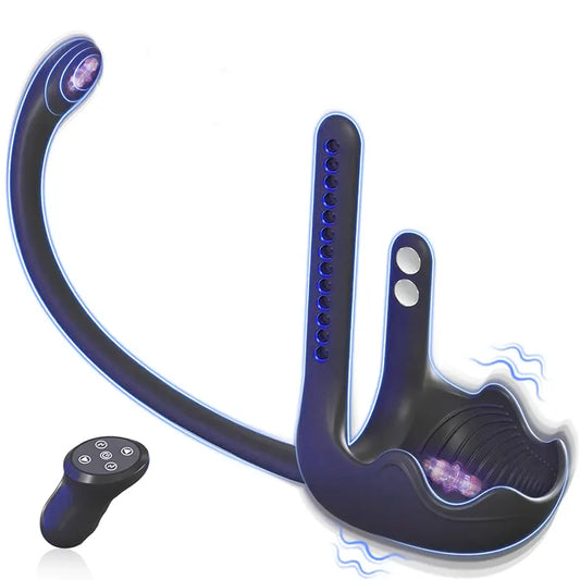 Intense Pulse Pro Vibrating Cock Ring & Prostate Massager with Dual Motors