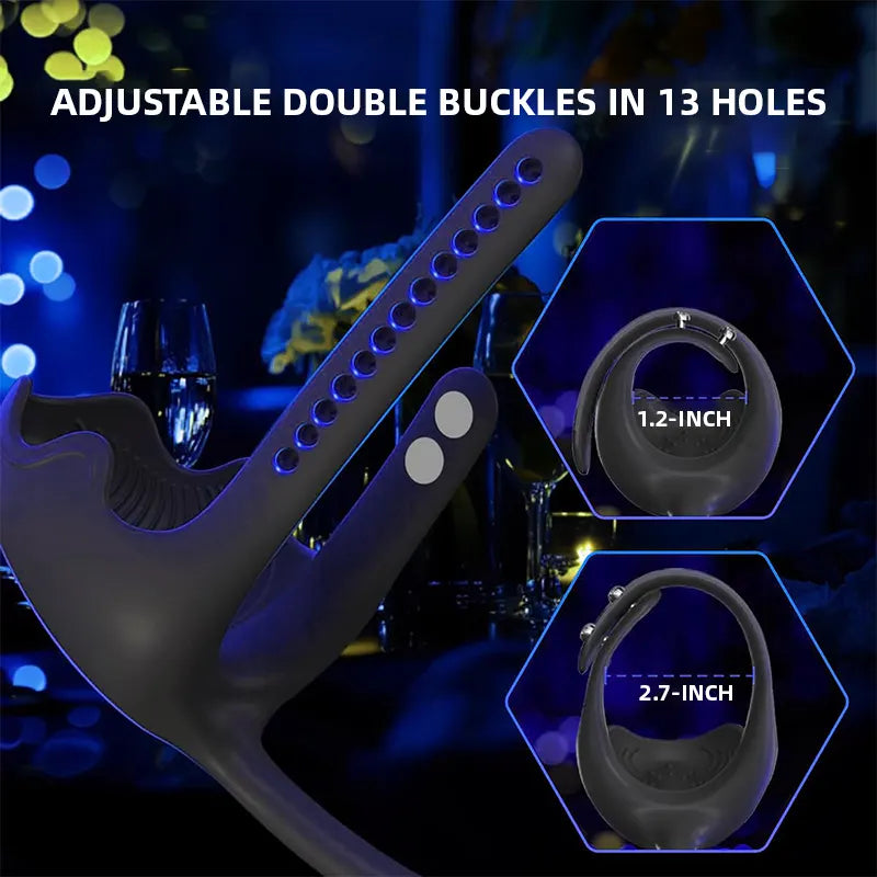 Intense Pulse Pro Vibrating Cock Ring & Prostate Massager with Dual Motors