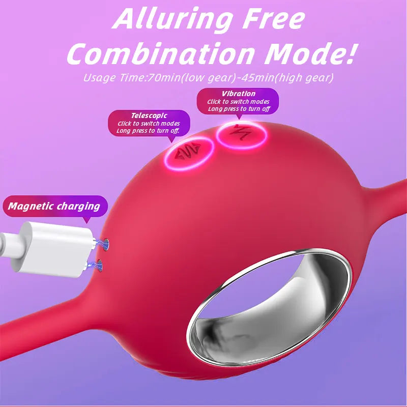 Dual-Ended Thrusting Clitoral Vibrator
