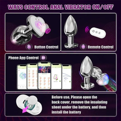 Heart Colorful Light Up Anal Toy