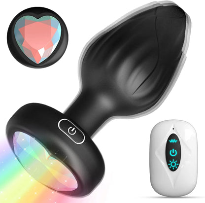 Rose Anal Plug Adult Sex Toys - 10 Modes Vibrating Butt Plug