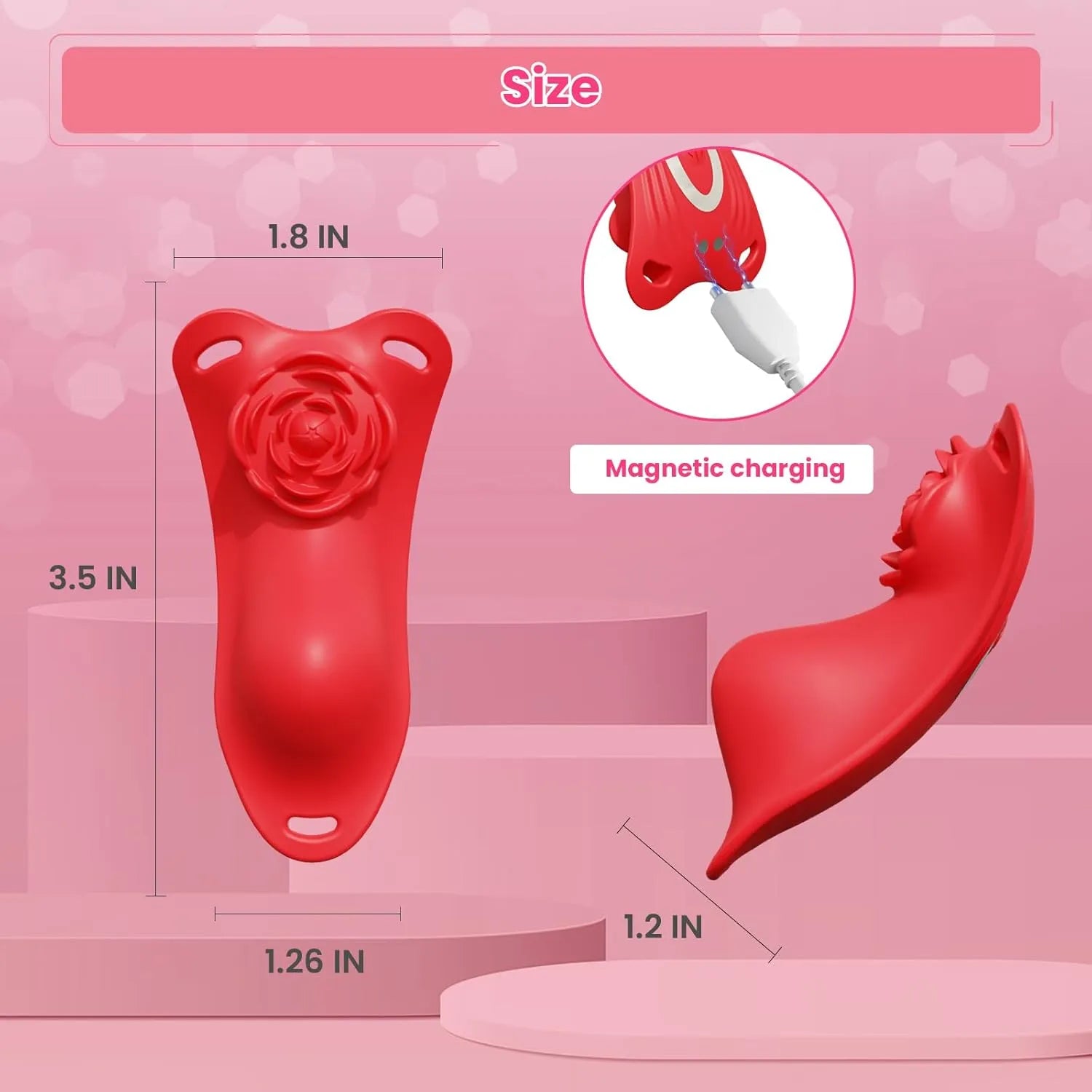 Wearable Panty Vibrator with Remote, Rose Clitoral Stimulator Adult Sex Toys