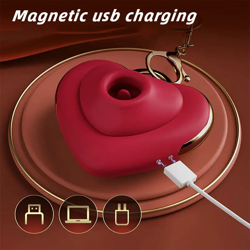 VelvetPulse Heart-Shaped Suction Vibrator