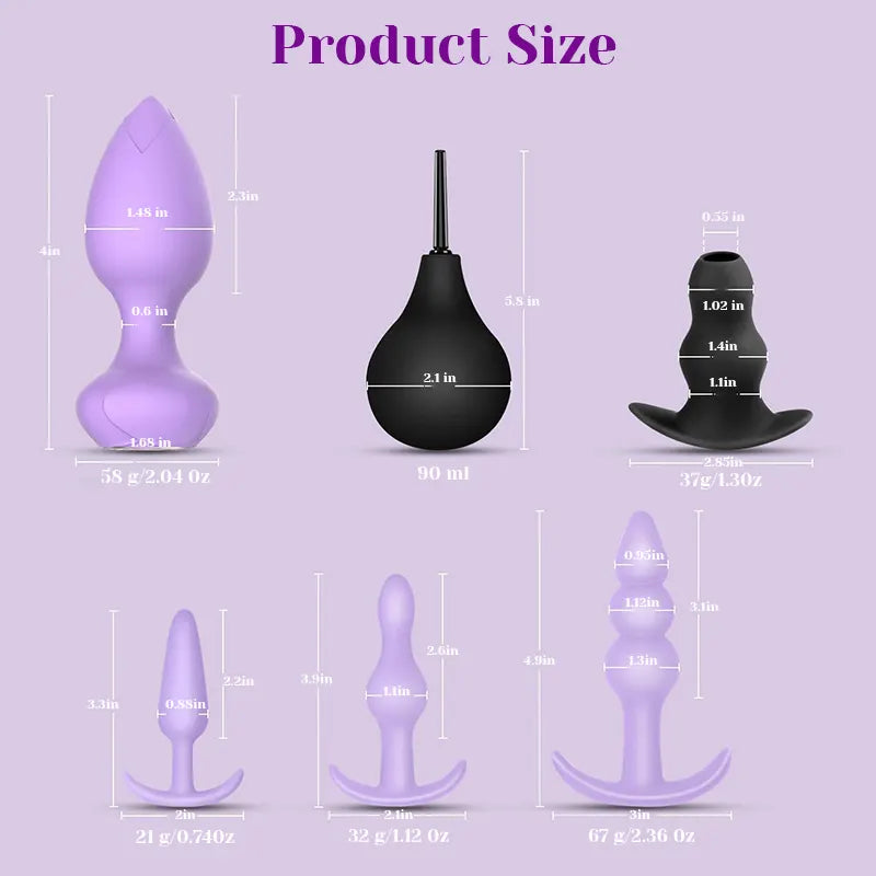 6-in-1 Remote-Controlled Silicone Anal Training Kit
