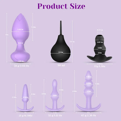 6-in-1 Remote-Controlled Silicone Anal Training Kit