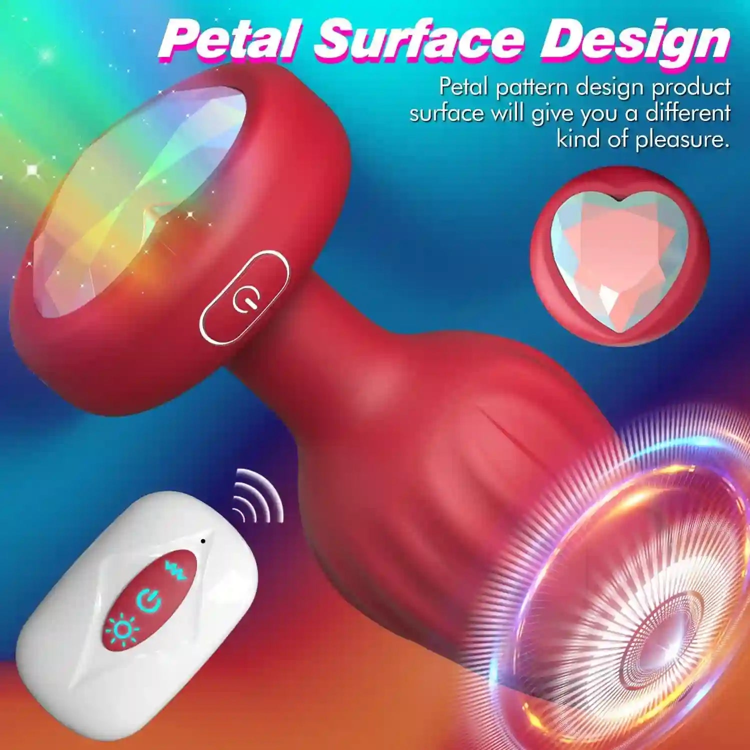 Rose Anal Plug Adult Sex Toys - 10 Modes Vibrating Butt Plug