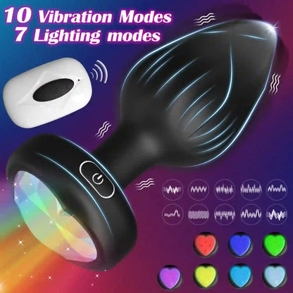 Rose Anal Plug Adult Sex Toys - 10 Modes Vibrating Butt Plug