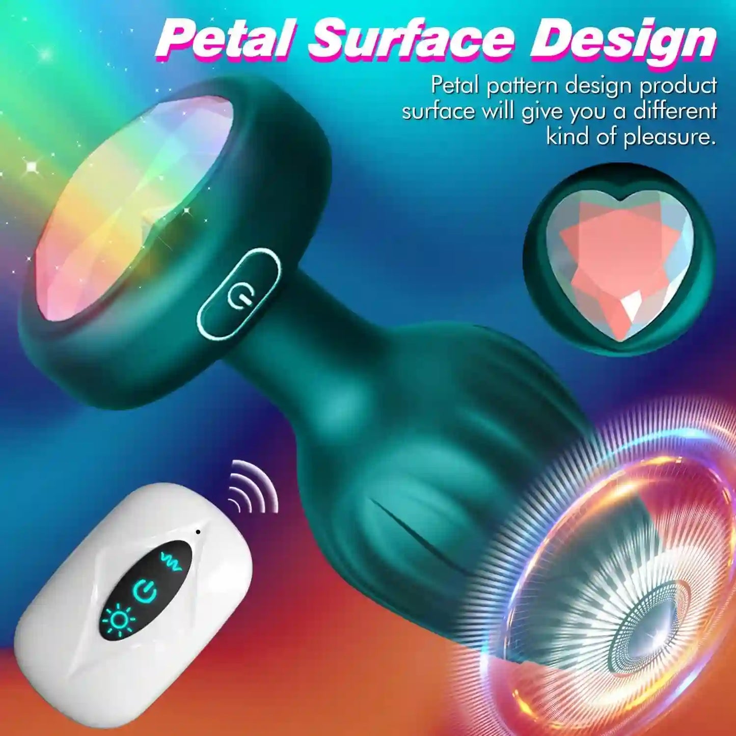 Rose Anal Plug Adult Sex Toys - 10 Modes Vibrating Butt Plug
