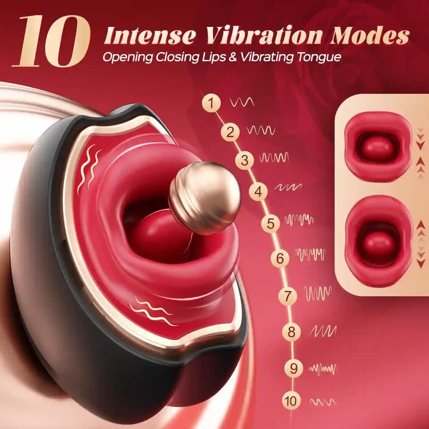 Vibrator Sex Toys for Women, 10 Tongue Licking Vibration Mode