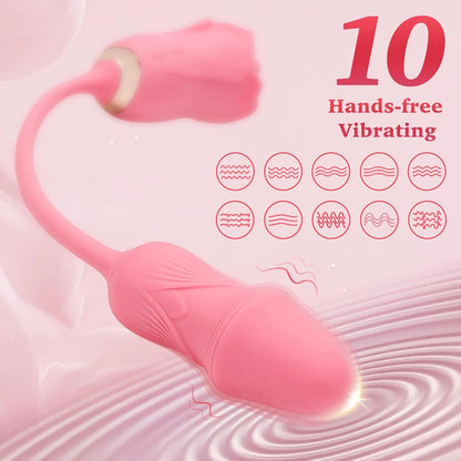 Rose Vibrator Sex Toys for Women,3 in1 Rose Clitoral Stimulator