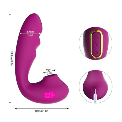 Purple G-spot Vibrating Wearable Sucking Device